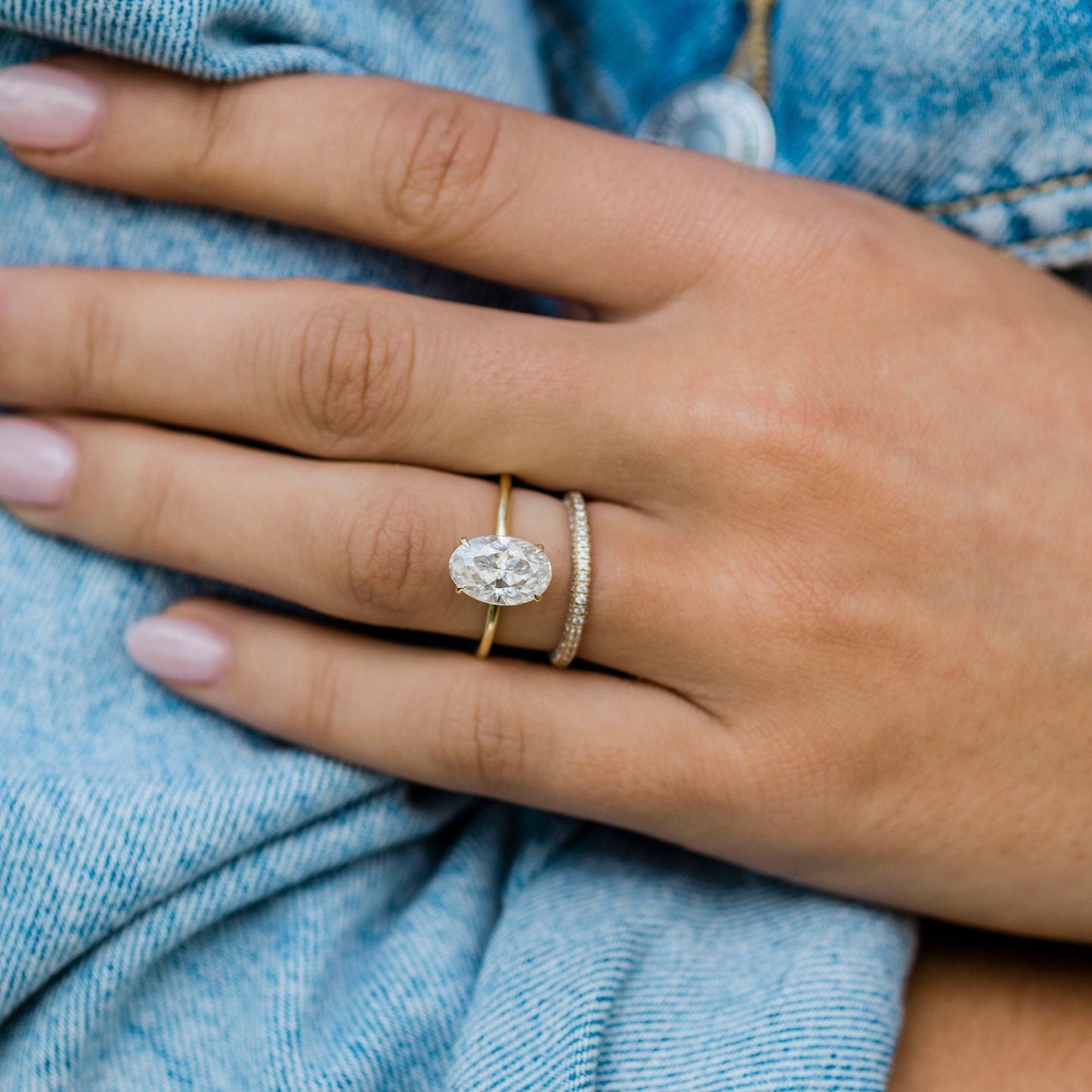 Oval Hidden Halo Lab Grown Diamond Engagement Ring