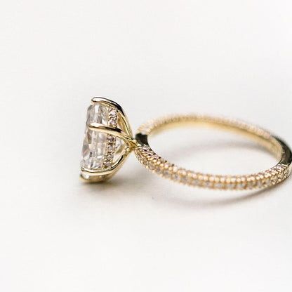 Oval Hidden Halo & Pave Lab Grown Diamond Engagement Ring