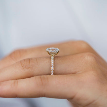 Oval Pave Lab Grown Diamond Engagement Ring