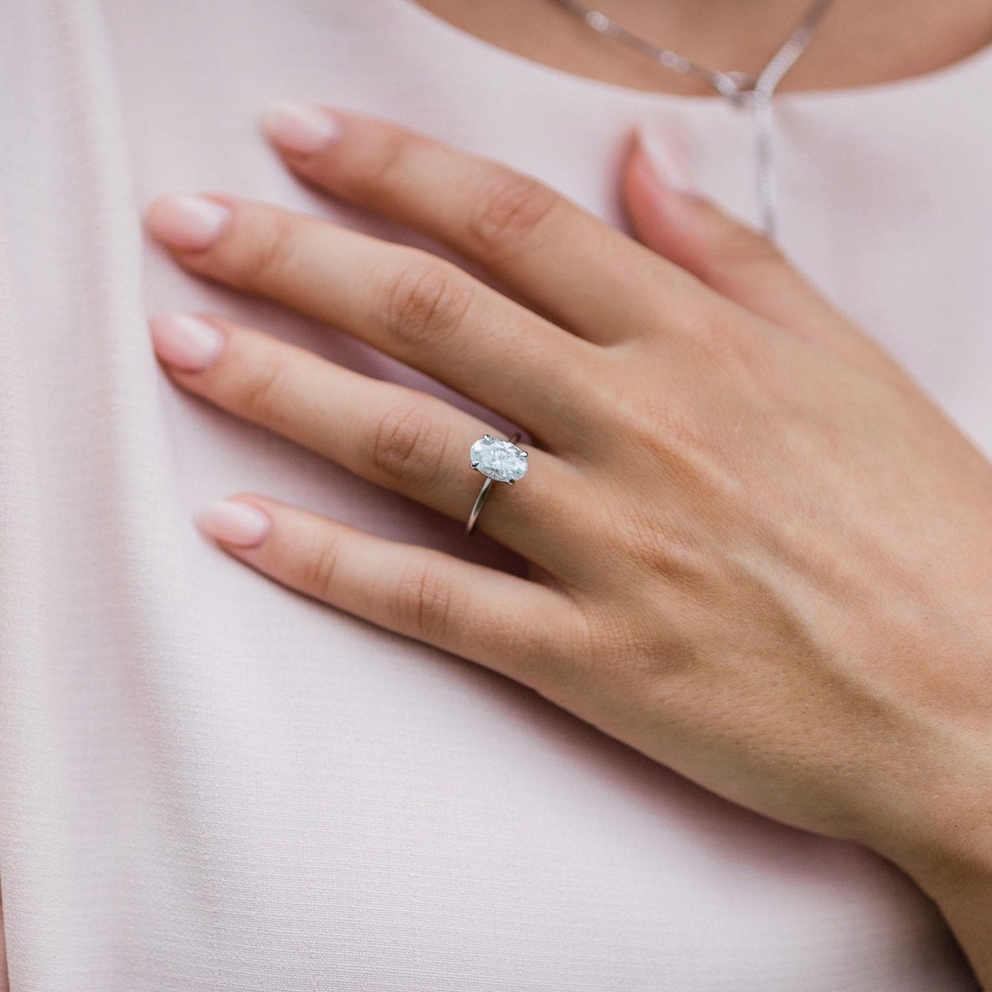 Oval Hidden Halo Lab Grown Diamond Engagement Ring