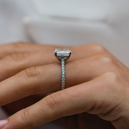 Cushion Pave Lab Grown Diamond Engagement Ring