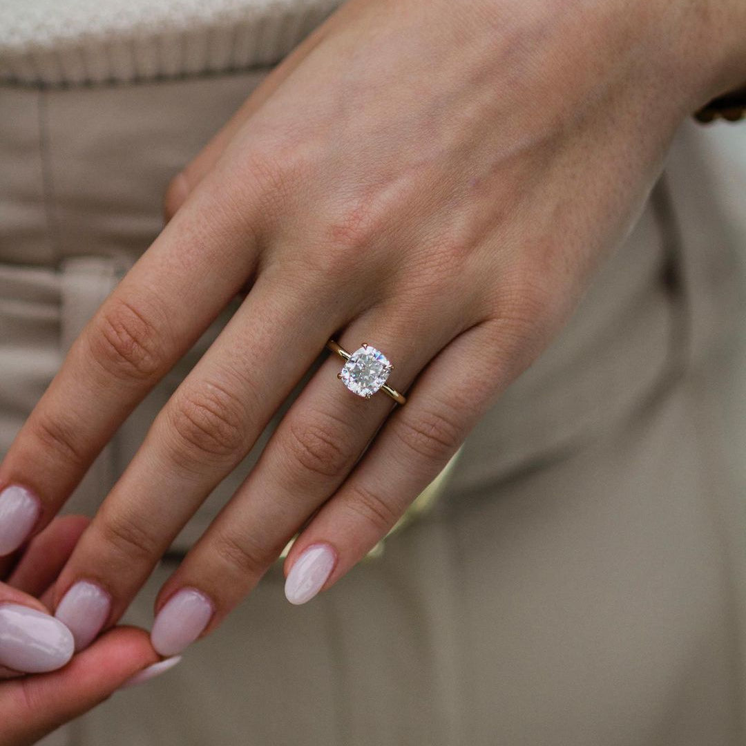 Cushion Pave Lab Grown Diamond Engagement Ring