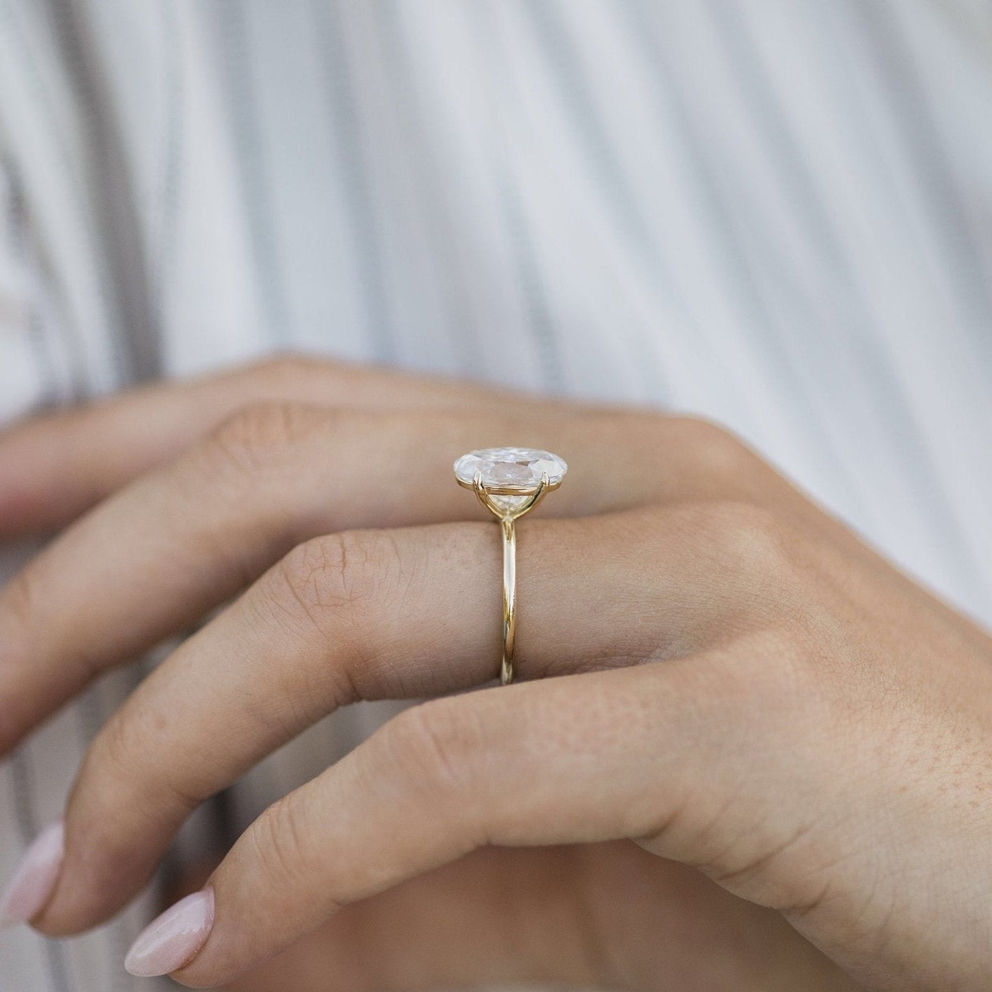 Oval Solitaire Lab Grown Diamond Engagement Ring