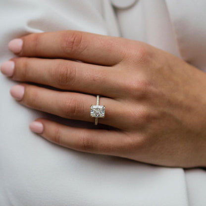 Radiant Pave Lab Grown Diamond Engagement Ring