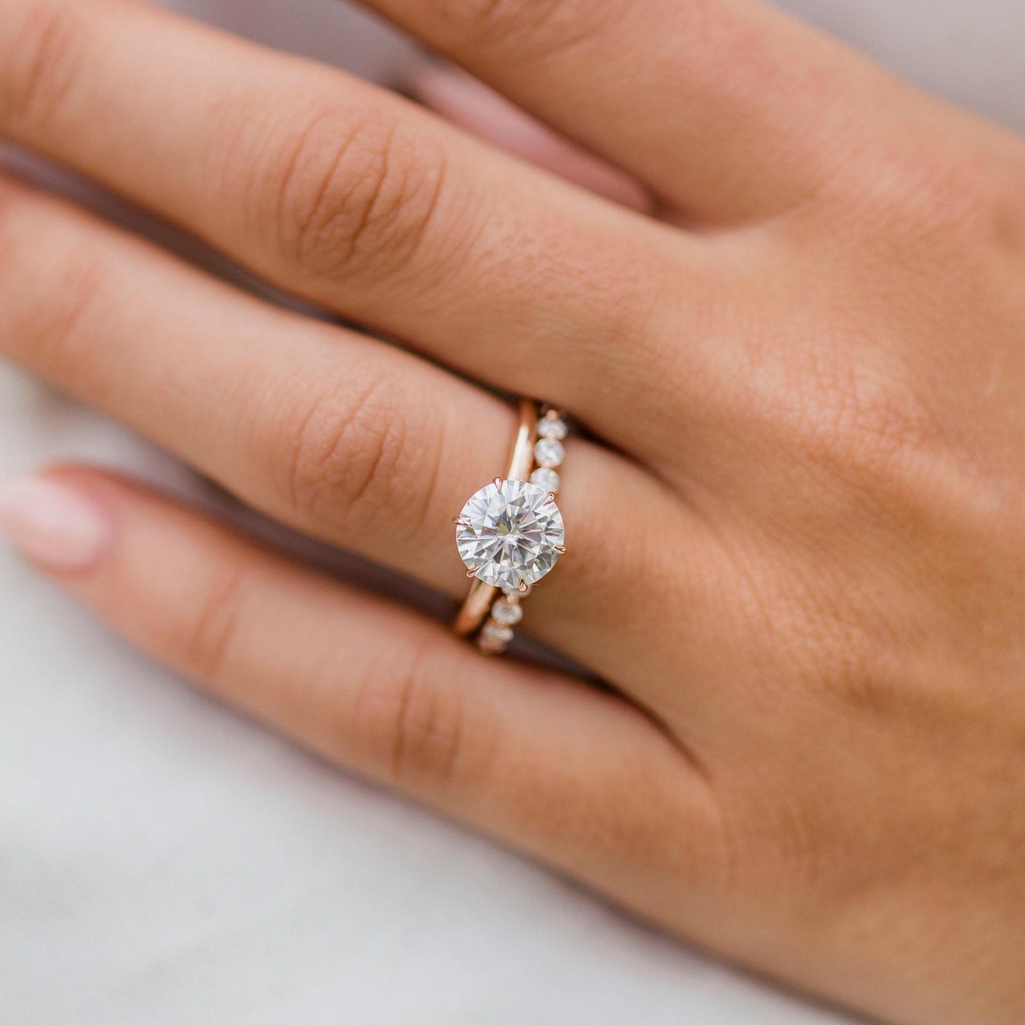 Round Solitaire Lab Grown Diamond Engagement Ring