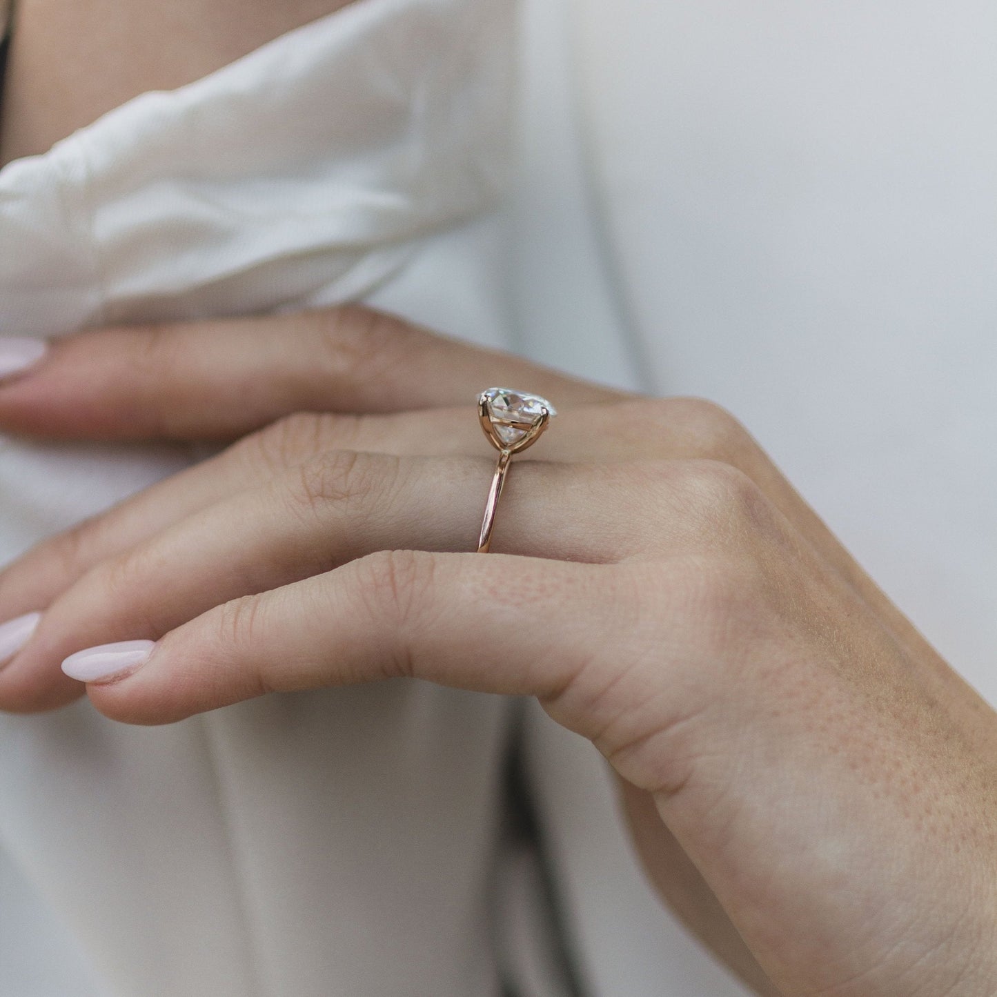Round Solitaire Lab Grown Diamond Engagement Ring
