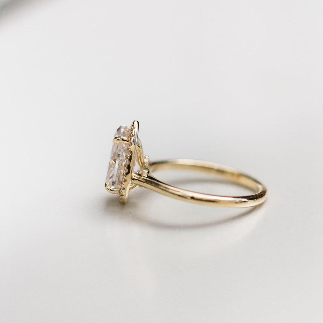 Pear Halo Lab Grown Diamond Engagement Ring