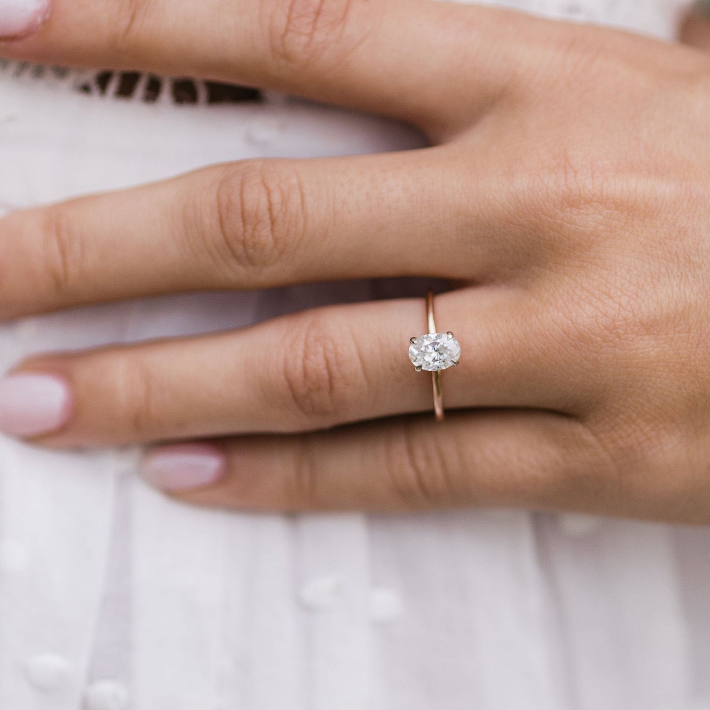 Oval Hidden Halo Lab Grown Diamond Engagement Ring