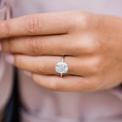 Cushion Solitaire Lab Grown Diamond Engagement Ring