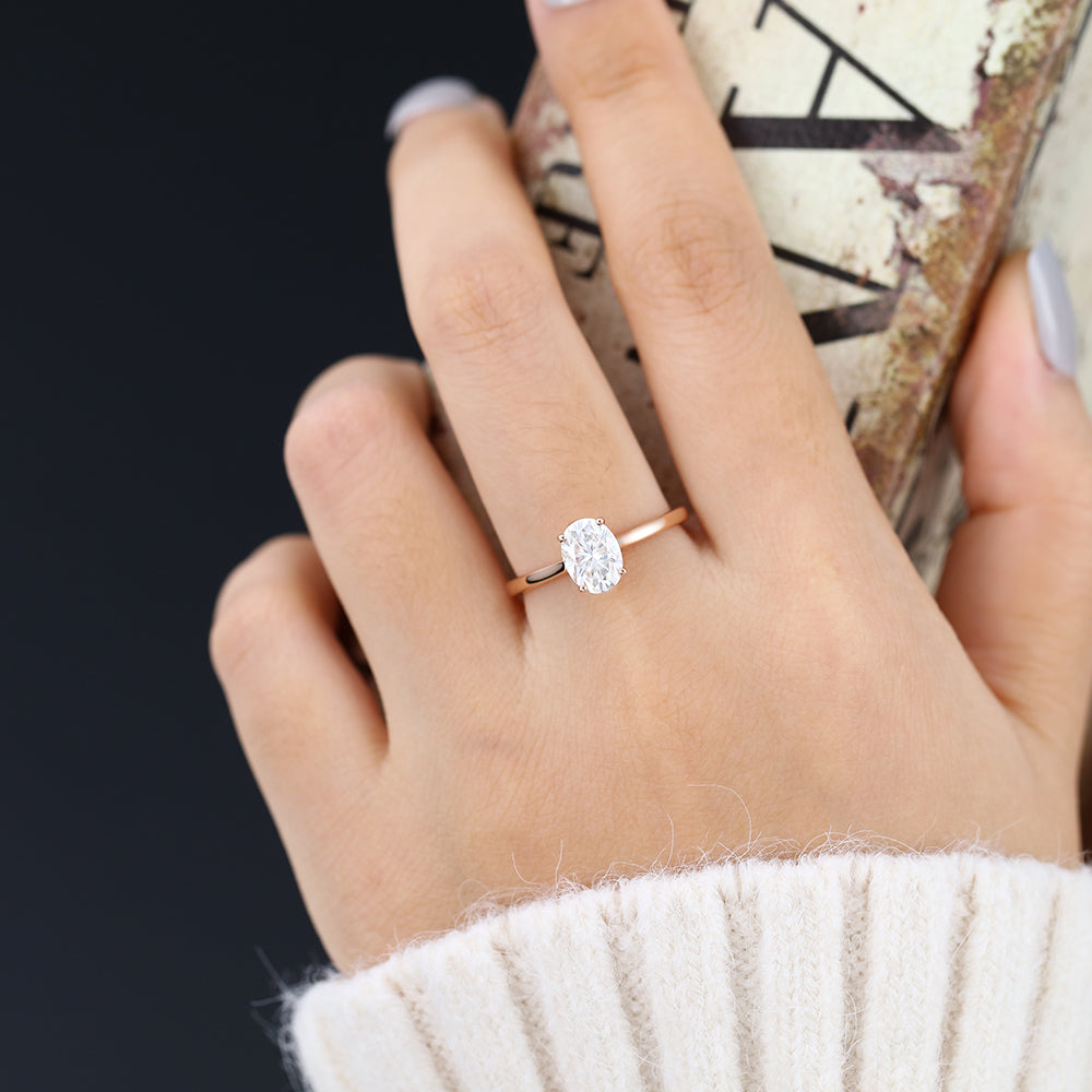 Oval Solitaire Lab-Grown Diamond Engagement Ring