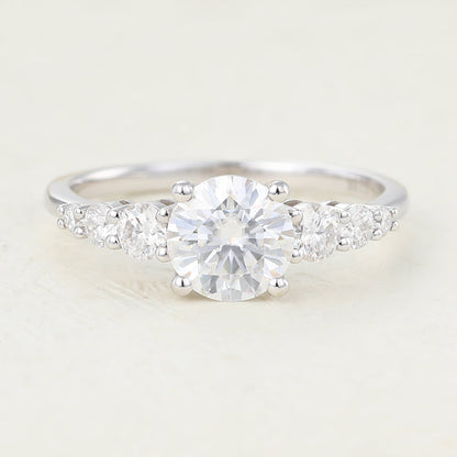 Round Pave Lab-Grown Diamond Engagement Ring