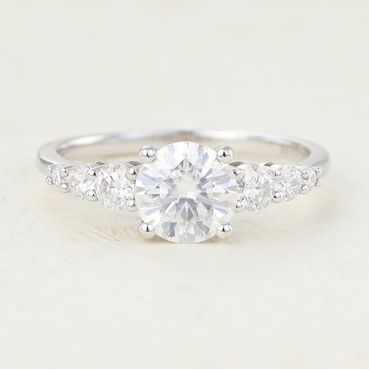 Round Pave Lab-Grown Diamond Engagement Ring