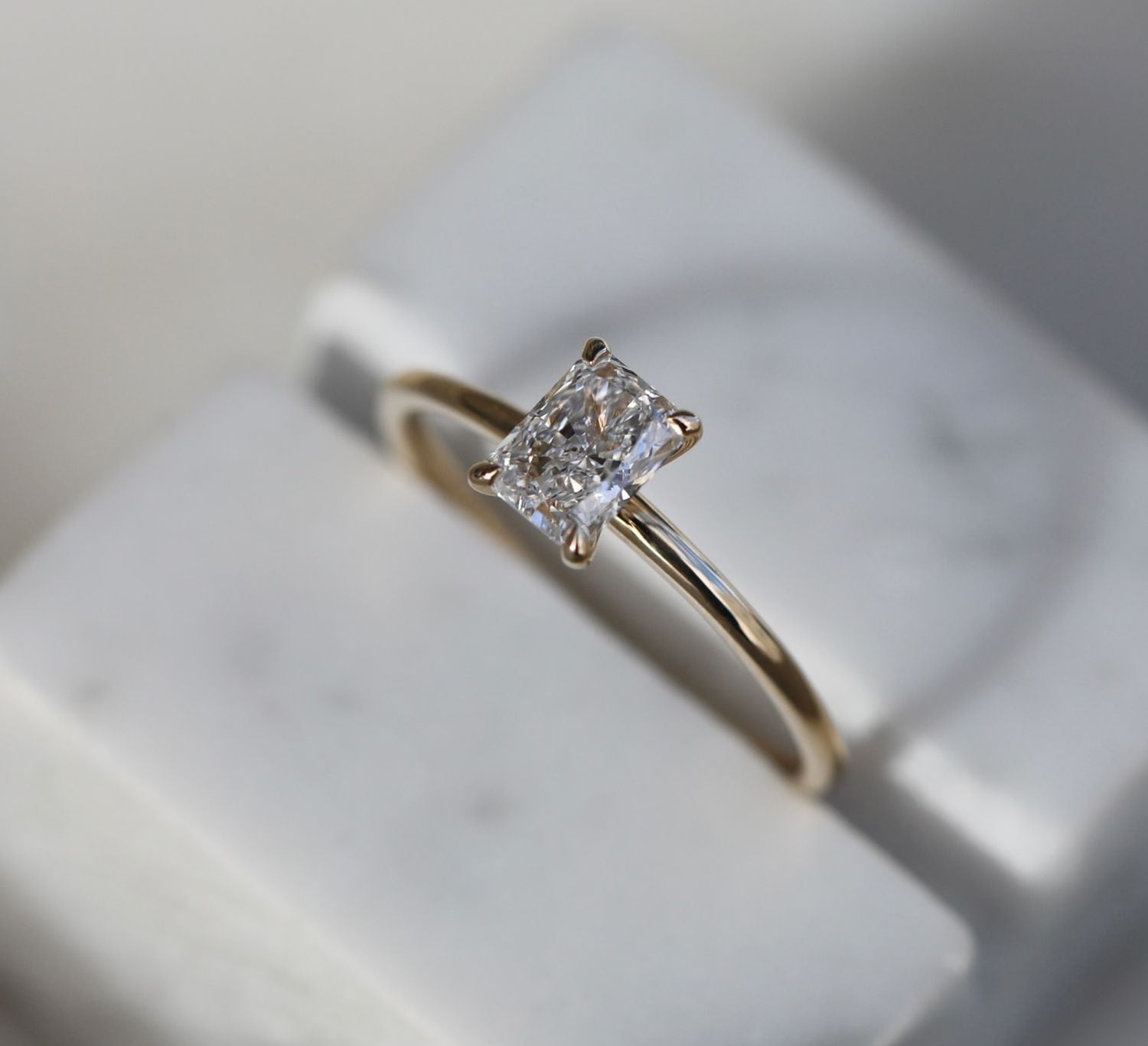 Radiant Solitaire Lab Grown Diamond Engagement Ring