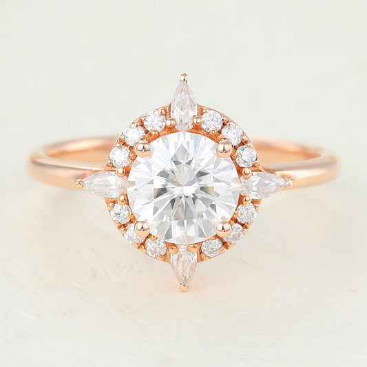 Round Cluster Lab-Grown Diamond Engagement Ring