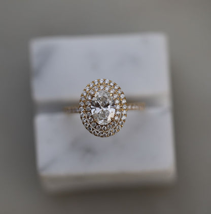 Oval Double Halo Lab Grown Diamond Engagement Ring
