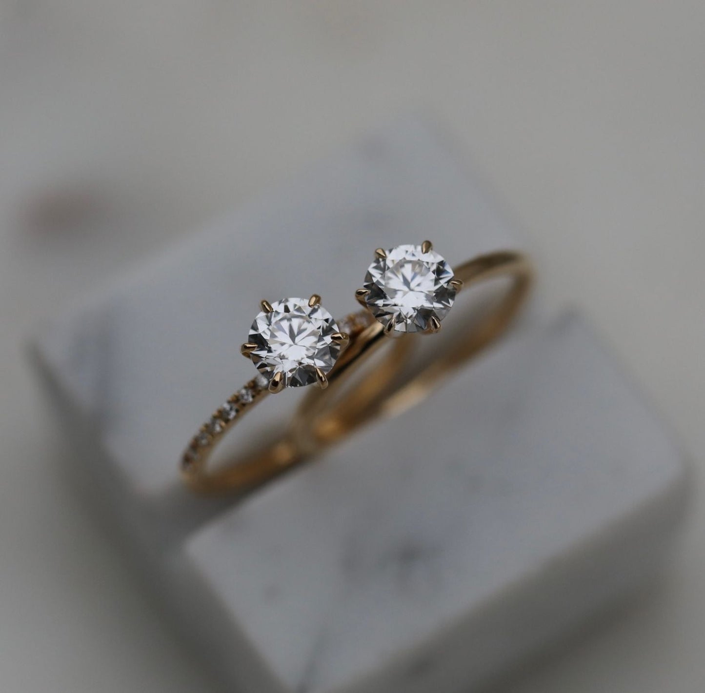 Round Cut Pave Lab Grown Diamond Engagement Ring