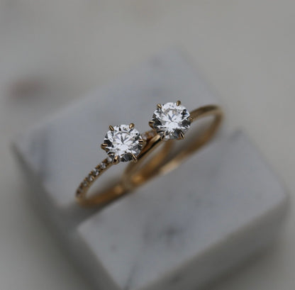 Round Cut Pave Lab Grown Diamond Engagement Ring