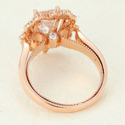 Emerald Cluster Lab-Grown Diamond Engagement Ring