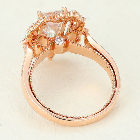 Emerald Cluster Lab-Grown Diamond Engagement Ring