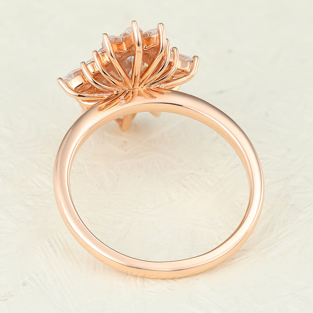 Pear Cluster Lab-Grown Diamond Engagement Ring