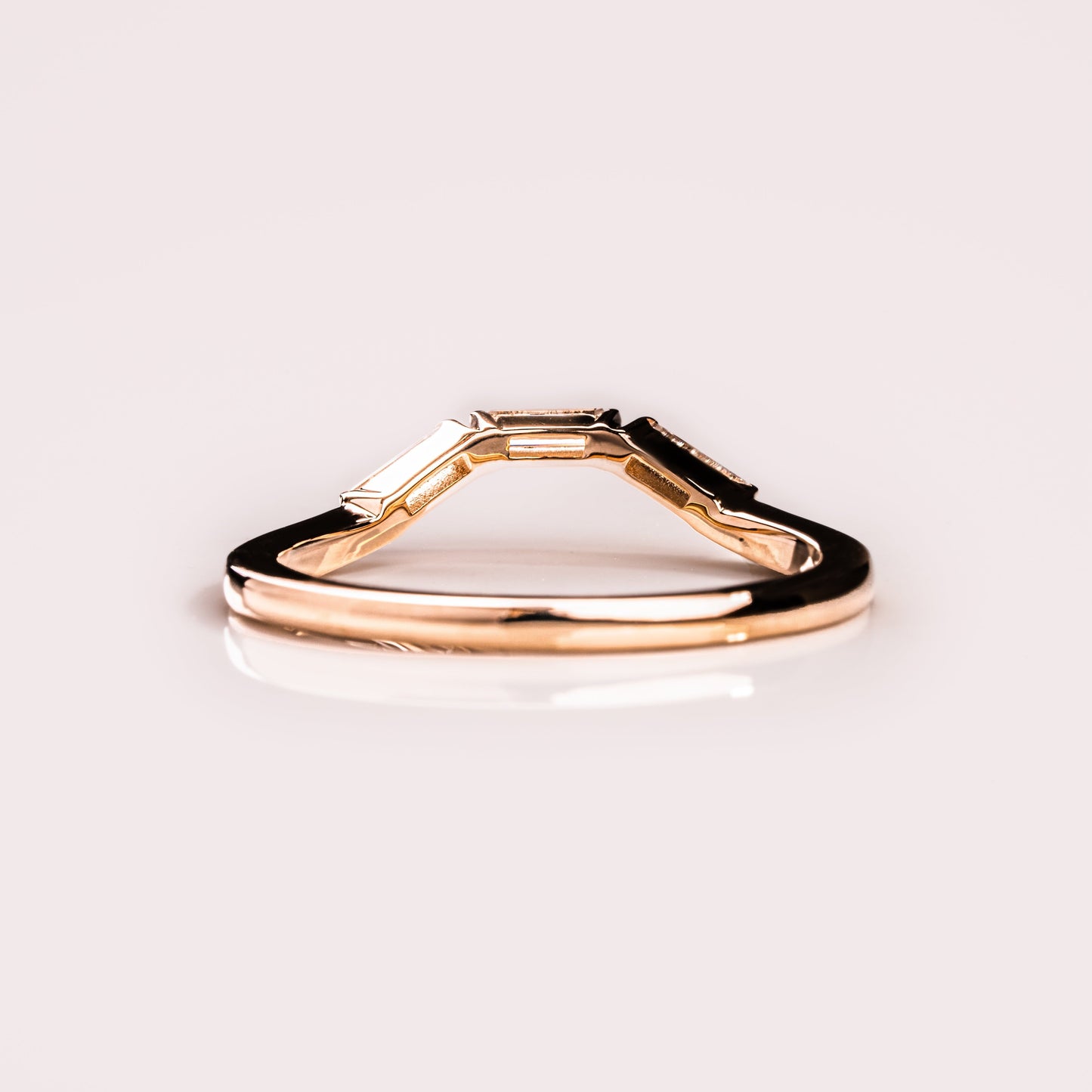 0.39 TCW Baguette Curved Lab Grown Diamond Wedding Band
