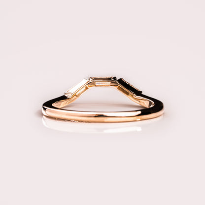 0.39 TCW Baguette Curved Lab Grown Diamond Wedding Band
