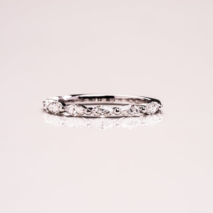 0.7 TCW Marquise Half Eternity Lab Grown Diamond Wedding Band