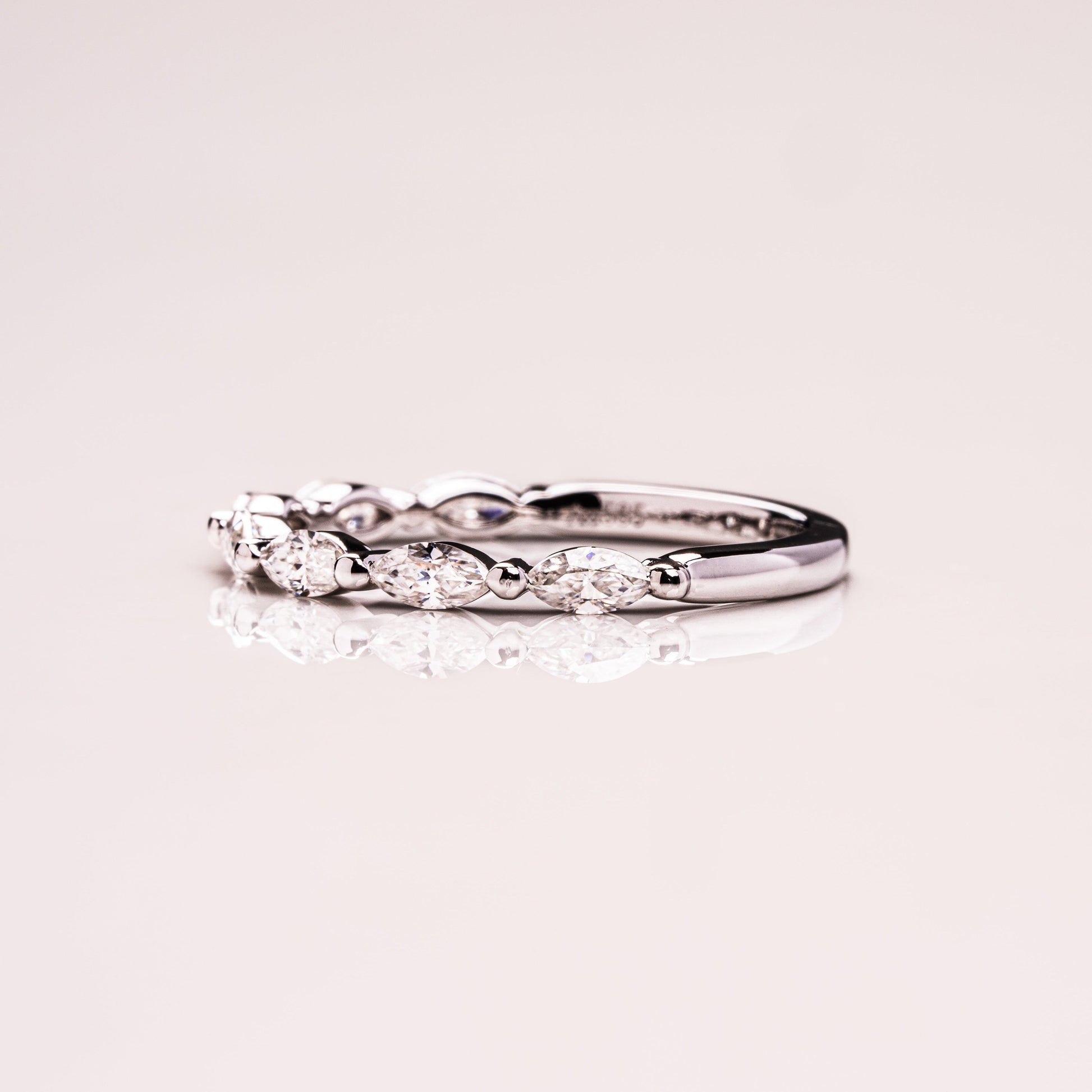 0.7 TCW Marquise Half Eternity Lab Grown Diamond Wedding Band