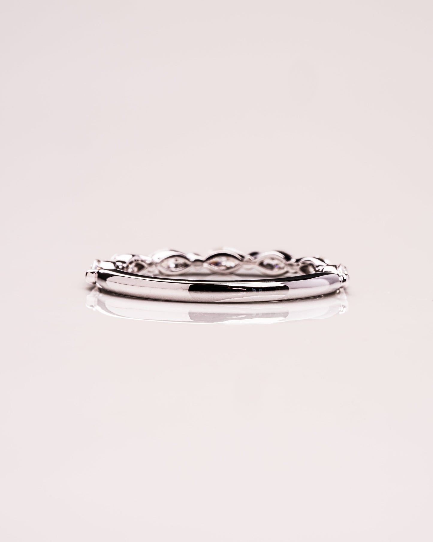 0.7 CT Marquise Shaped Lab Grown Diamond Thin Wedding Band