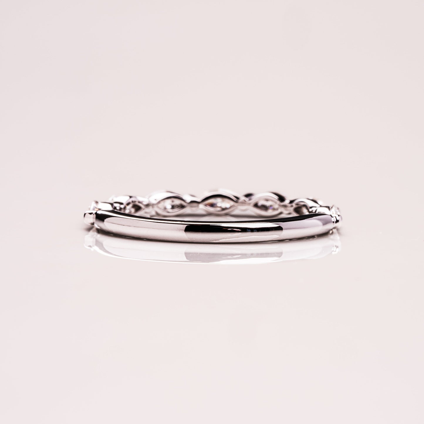 0.7 TCW Marquise Half Eternity Lab Grown Diamond Wedding Band