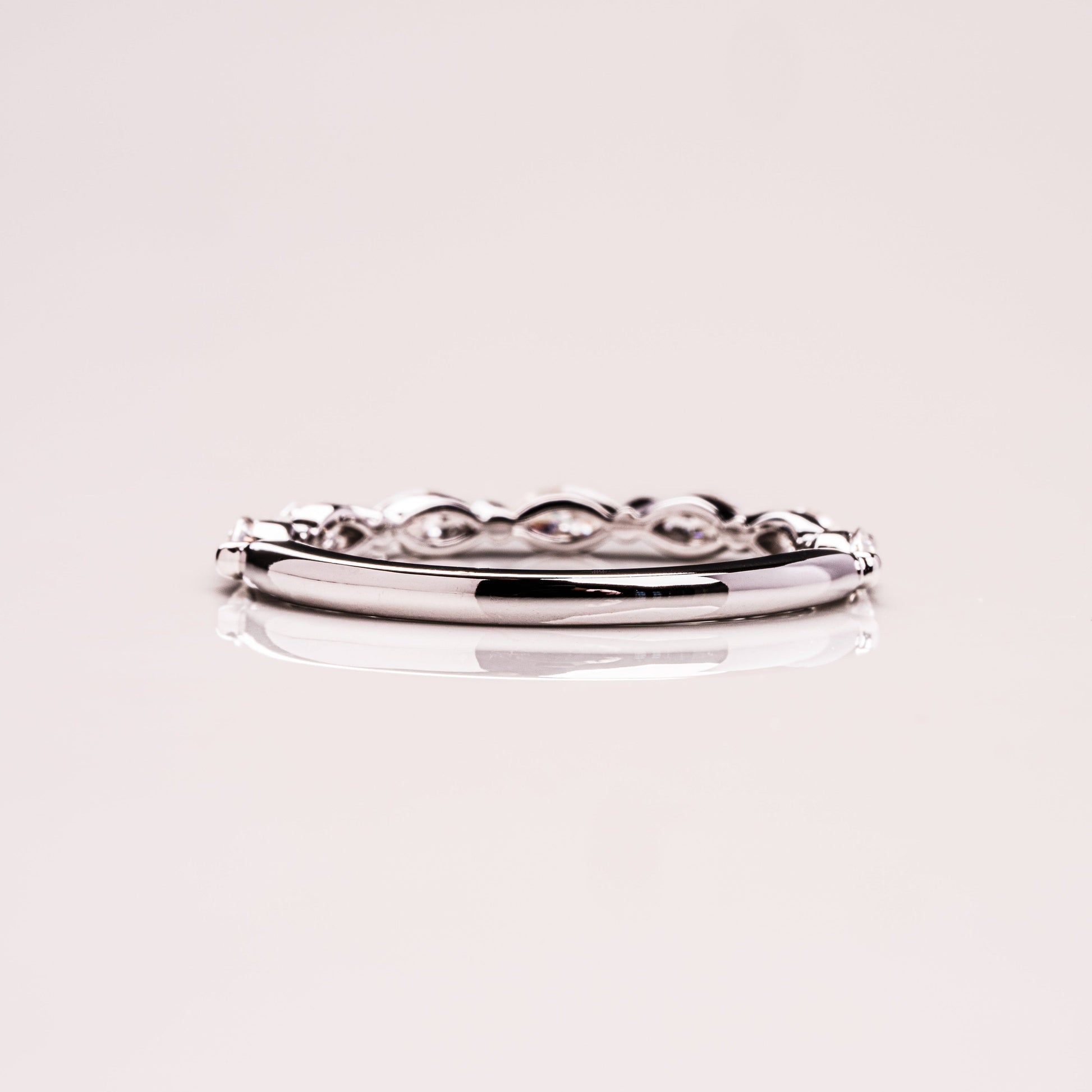 0.7 TCW Marquise Half Eternity Lab Grown Diamond Wedding Band