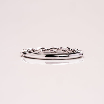 0.7 TCW Marquise Half Eternity Lab Grown Diamond Wedding Band