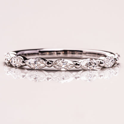 0.7 TCW Marquise Half Eternity Lab Grown Diamond Wedding Band
