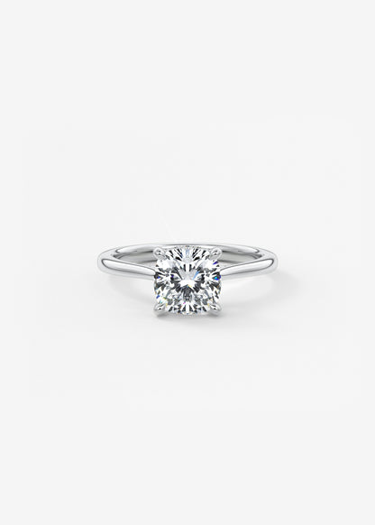 Cushion Hidden Halo/ Cathedral Lab Grown Diamond Engagement Ring