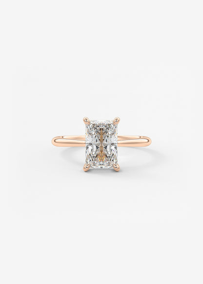 Radiant Hidden Halo/ Cathedral Lab Grown Diamond Engagement Ring