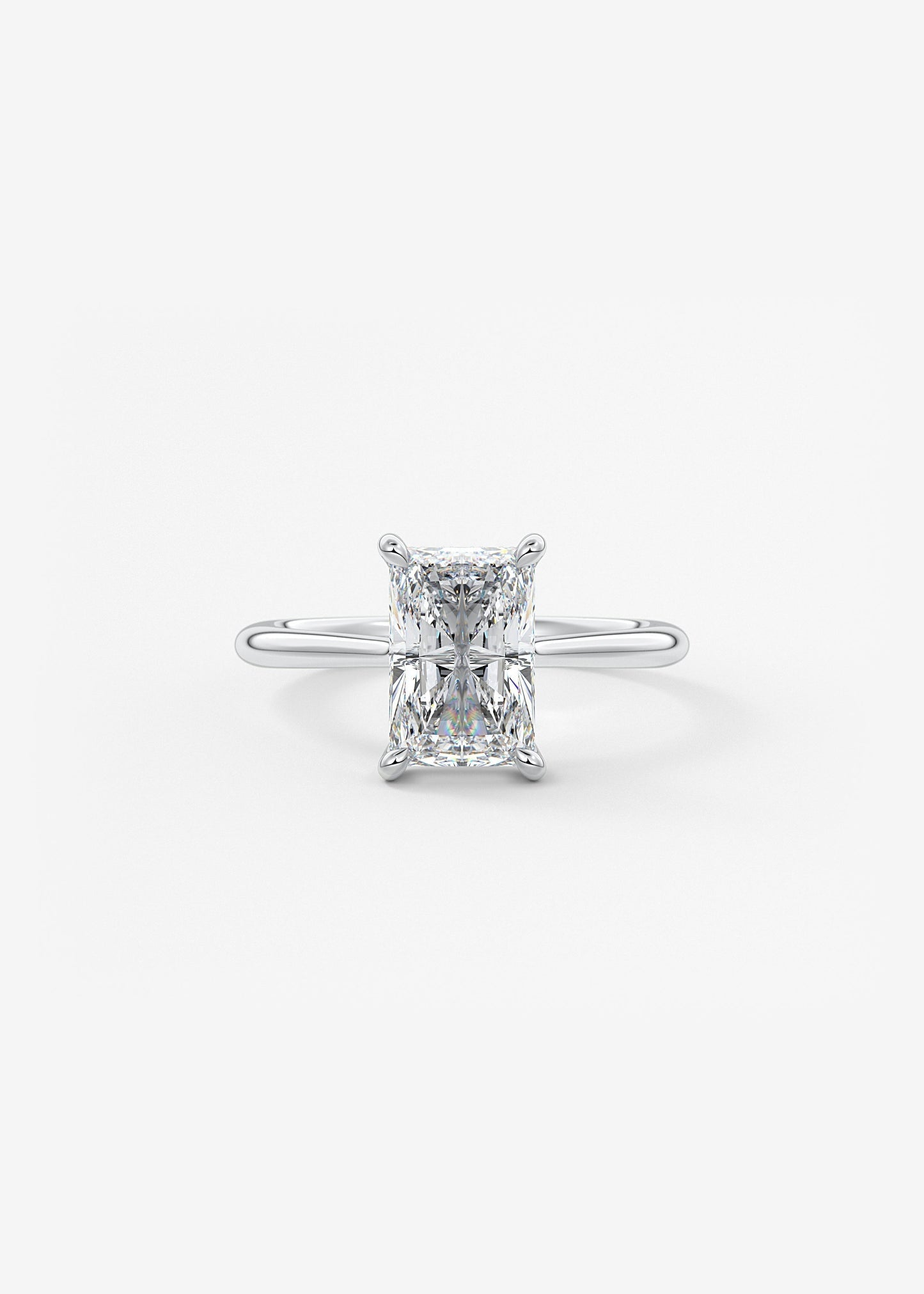 Radiant Hidden Halo/ Cathedral Lab Grown Diamond Engagement Ring