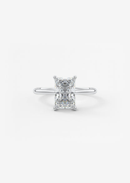 Radiant Hidden Halo/ Cathedral Lab Grown Diamond Engagement Ring