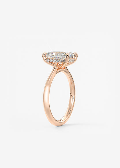Radiant Hidden Halo/ Cathedral Lab Grown Diamond Engagement Ring