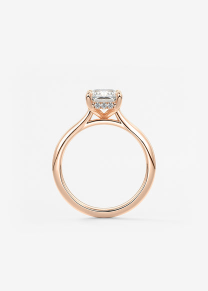 Radiant Hidden Halo/ Cathedral Lab Grown Diamond Engagement Ring