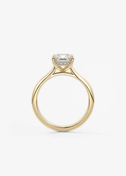 Radiant Hidden Halo/ Cathedral Lab Grown Diamond Engagement Ring