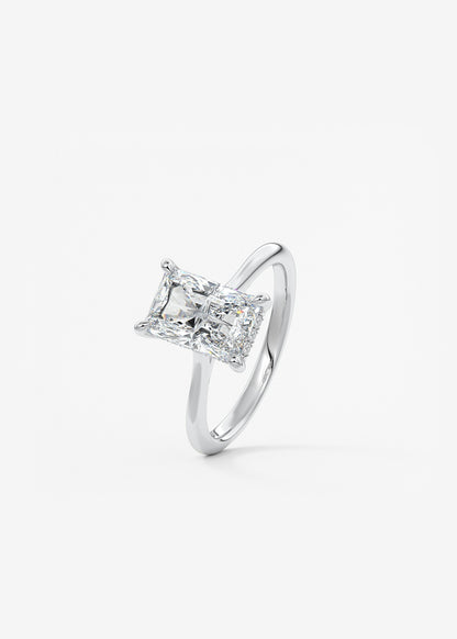 Radiant Hidden Halo/ Cathedral Lab Grown Diamond Engagement Ring