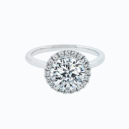 Round Halo Lab Grown Diamond Engagement Ring