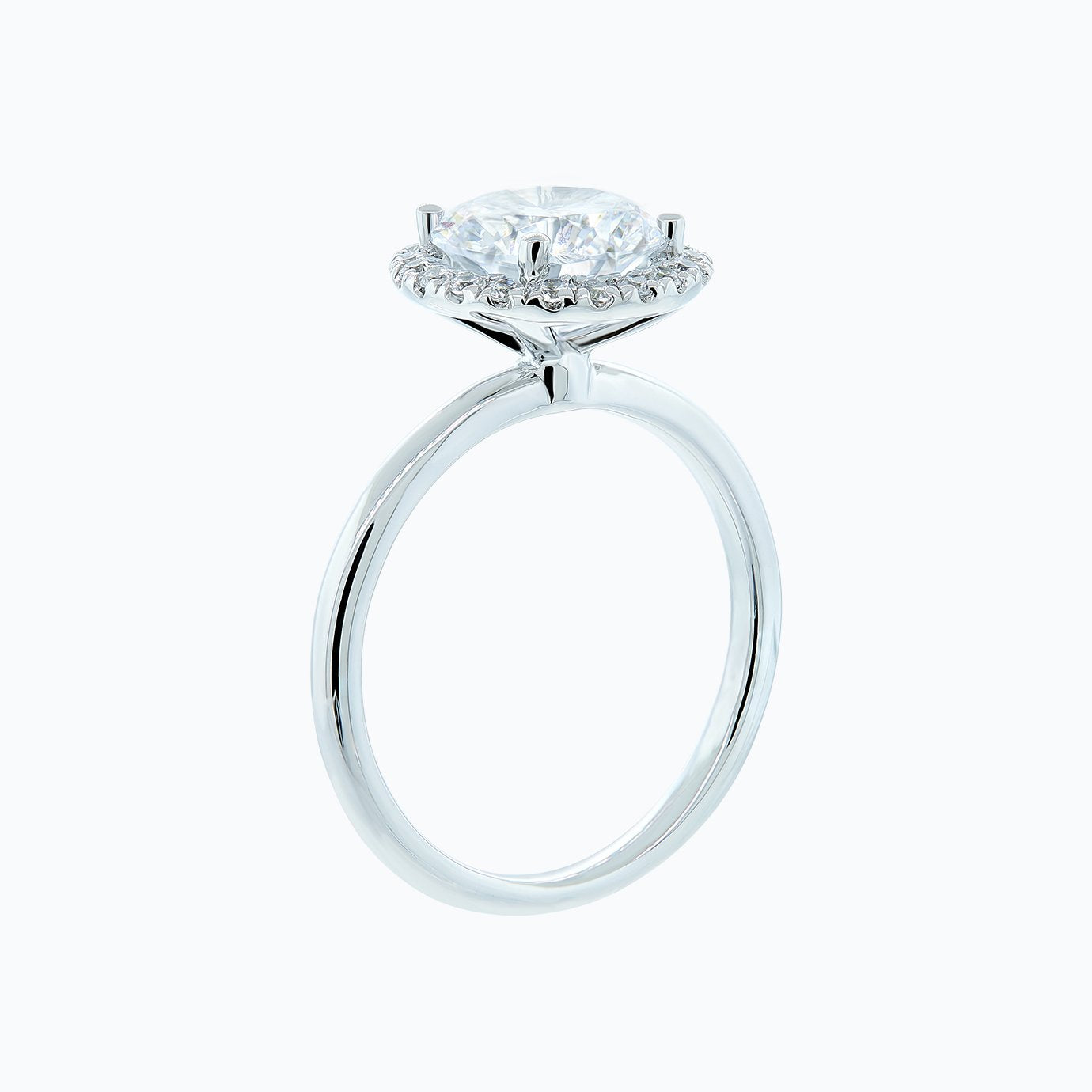 2.0 CT Round Shaped Moissanite Halo Engagement Ring 4