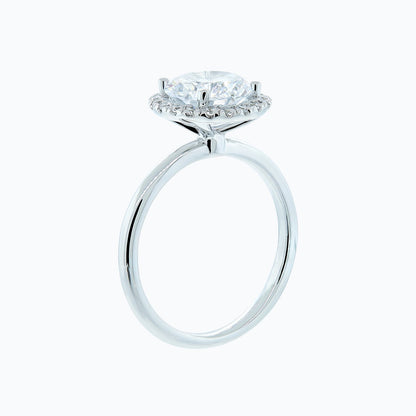 Round Halo Lab Grown Diamond Engagement Ring