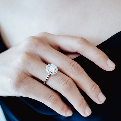 Round Halo Lab Grown Diamond Engagement Ring