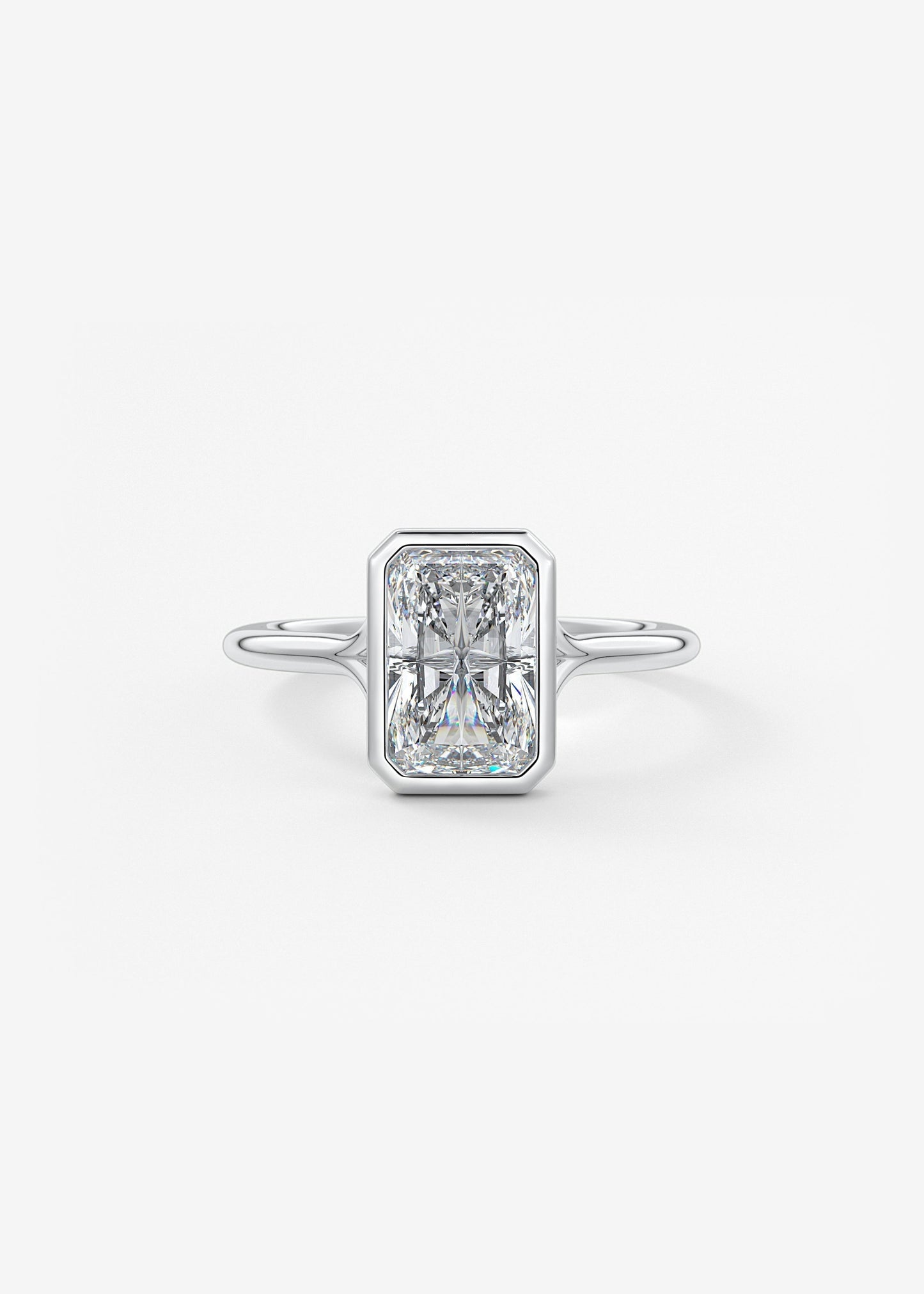 Radiant Bezel Lab Grown Diamond Engagement Ring
