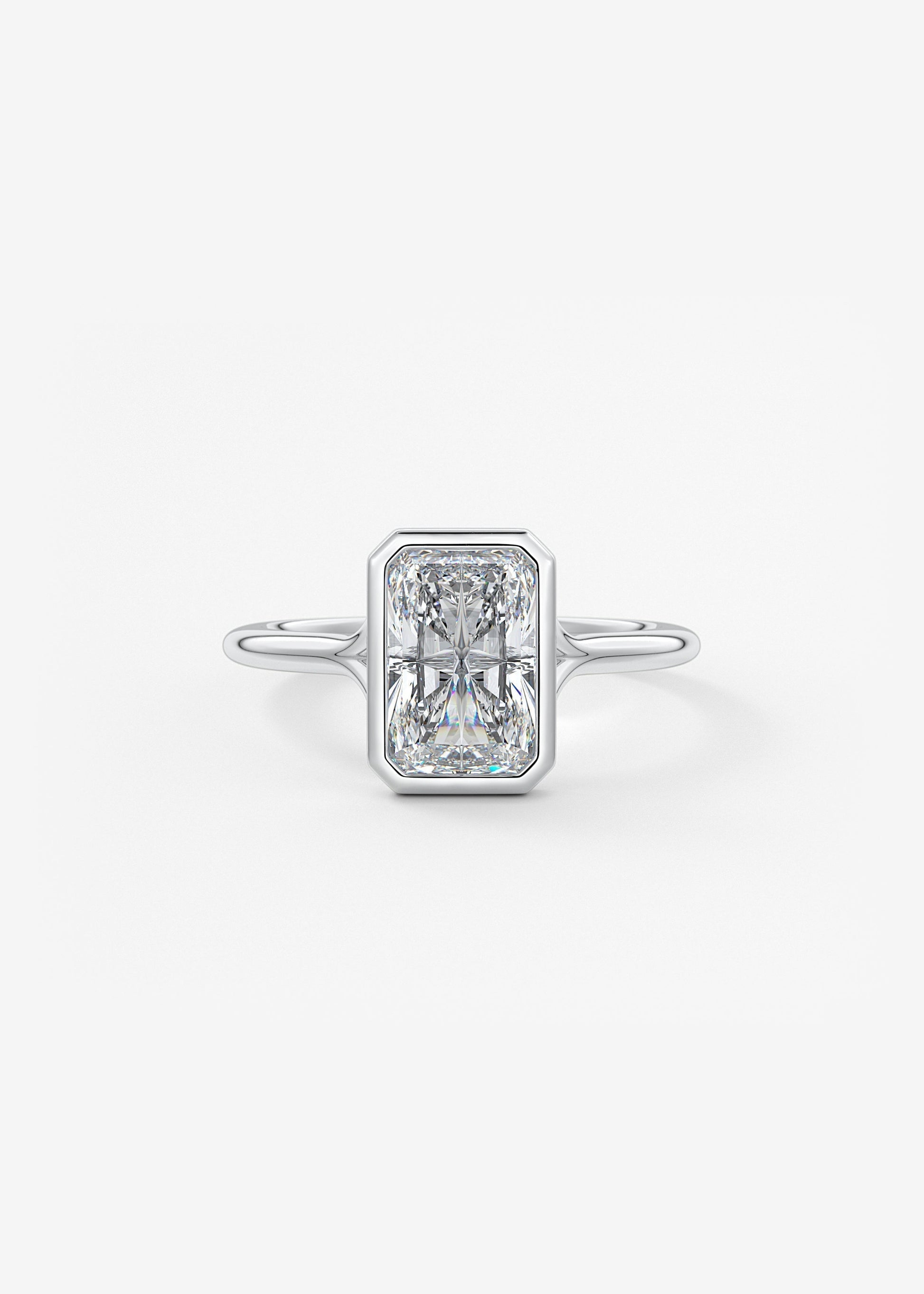 Radiant Bezel Lab Grown Diamond Engagement Ring