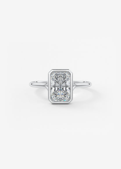 Radiant Bezel Lab Grown Diamond Engagement Ring