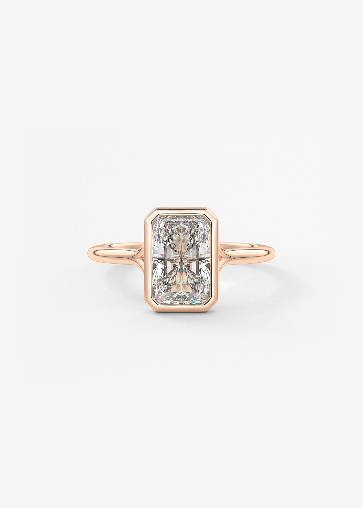 Radiant Bezel Lab Grown Diamond Engagement Ring