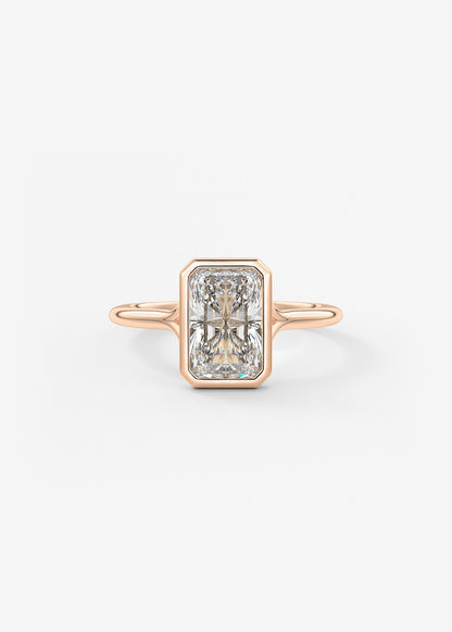 Radiant Bezel Lab Grown Diamond Engagement Ring